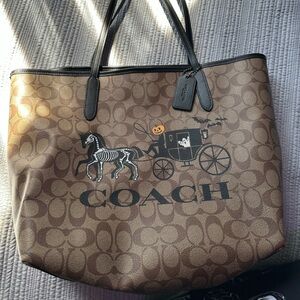Coach City Tote with Halloween Carriage Design
